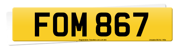 Registration number FOM 867